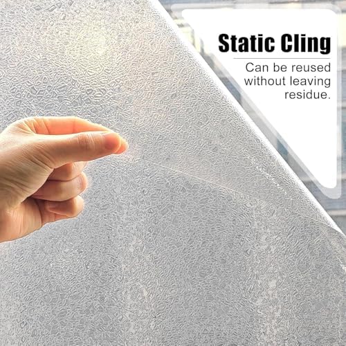Window Privacy Film, Ripple Decorative Static Cling Glass Sticker No Glue Removable Window Tint with Installation Tools, Anti-UV Front Door Glass Covering for Home, 35.4" x 78.7" - Image 2