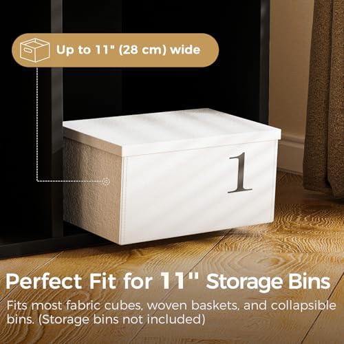 COMHOMA 6 Wood Cube Storage Organizer with Open Back and Removable Back Panels, 11In Black Cube Storage Bookshelf, Cubicle Shelf Bookcase for Home Office Bedroom Living Room, Vertical or Horizontal - Image 5