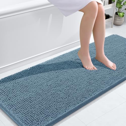 OLANLY Bathroom Runner Rugs 59x20, Extra Soft Absorbent Chenille Bath Rugs by OLANLY