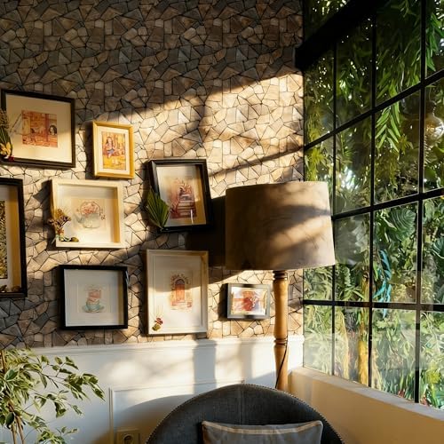 3D Self Adhesive Wall Panels,10 Pcs 3D Faux Brick Wall Panels -11.8"X11.8",PVC Tiles Backsplash DIY Brick Wallpaper Tile for Bedroom, Living Room, Kitchen, Fireplace - Image 5