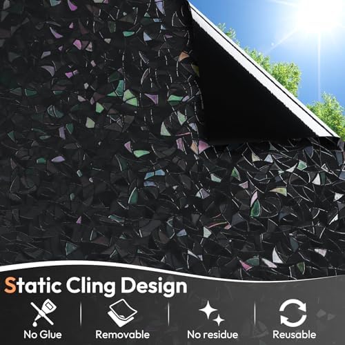 Haton Rainbow Blackout Window Film, Total Light Blocking 23.6" x 78.7" - Image 6