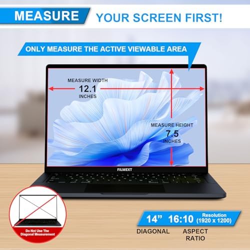 FILMEXT 14 Inch Laptop Privacy Screen, 16:10 Aspect Ratio - Image 2