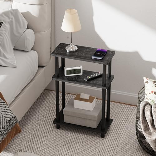 Apicizon Small Narrow Side Table, 3-Tier Skinny End Table, Black - Image 6