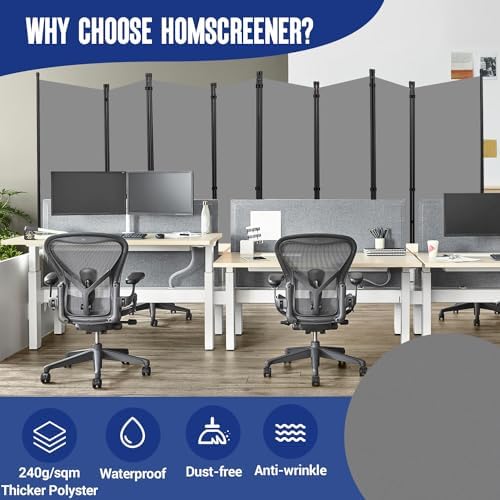 8 Panel Folding Privacy Screen, 14.67ft Wide Partition Room Dividers Panel - Image 3