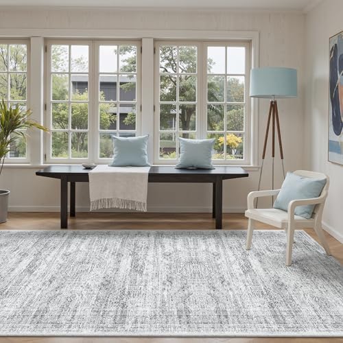 Soalmost Washable Hallway Runner Rug 4x12 Kitchen Entry Rugs Non-Slip, Grey - Image 3