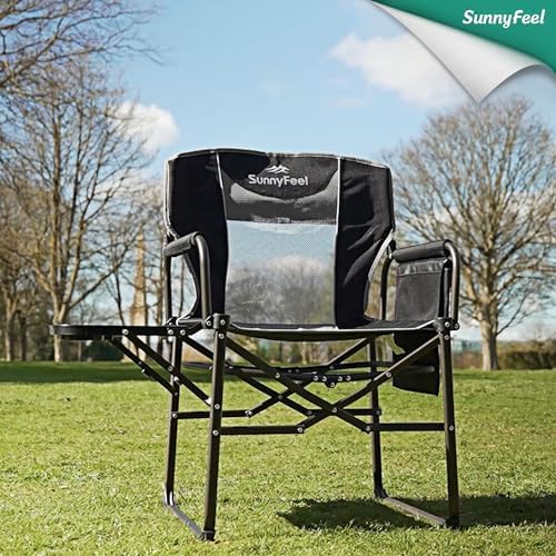 SUNNYFEEL Oversized Camping Chair Portable Directors Chairs with Side Table - Image 2