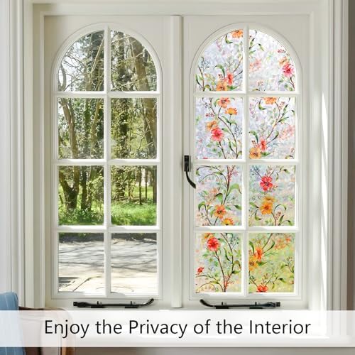 LEMON CLOUD Window Privacy Film, 3D Rainbow Stained Glass, 23.6″ x 157.4″ - Image 2