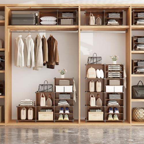 AWTATOS Closet Organizer 8 Cube Storage Shelves, Cocoa Brown - Image 5