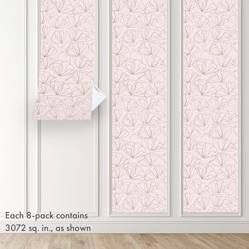 Peel and Stick Wallpaper Panels, Drawn to Nature, 8-Pack | 16 x 24 in panel size; Covers up to 21.33 sq ft; Vinyl peel & stick; No paste needed; Great for walls, shelves & cabinets. - Image 7
