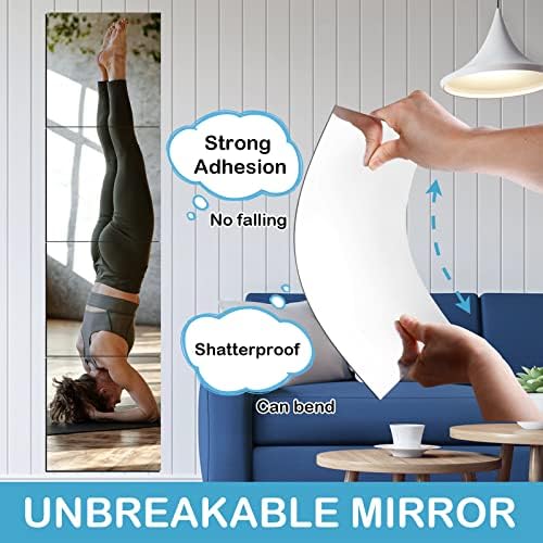 SLDIYWOW Wall Mirror Full Length, 4Pcs Full Body Mirror for Bedroom, Safety Unbreakable Mirror Great for Baby Kids Toddler, Full Body Mirror Tiles for Bedroom, Home Gym, Living Room - Image 5