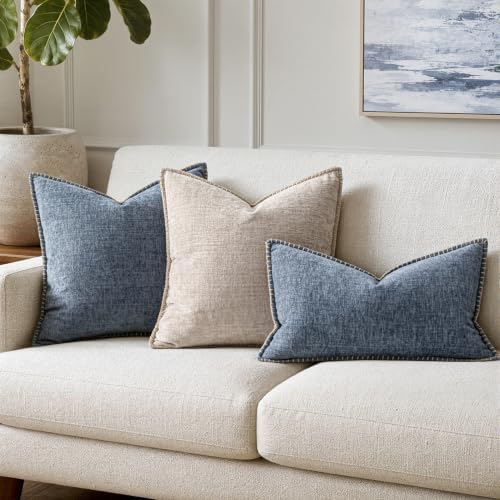 MIULEE Decorative Lumbar Throw Pillow Covers 12x20 in Dark Grey Blue 2 Pack - Image 5