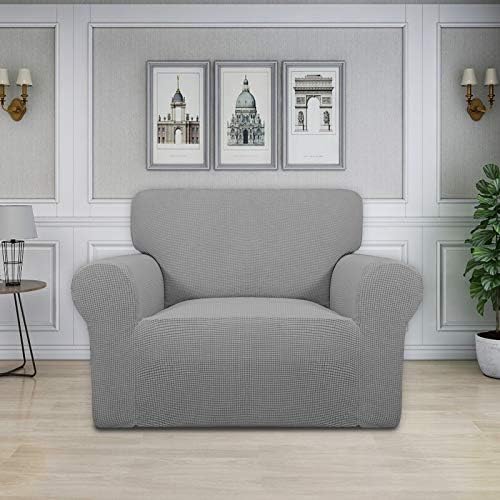 Easy-Going Stretch Oversized Chair Slipcover with Arm Washable Light Gray - Image 2