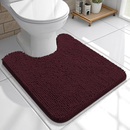 OLANLY Toilet Rugs U-Shaped 20x20, Soft Absorbent Chenille Contour Rugs by OLANLY