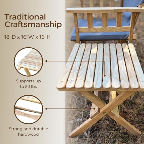 BYER OF MAINE Pangean Folding Wooden Side Table, and Garden Use, Patio - Image 3