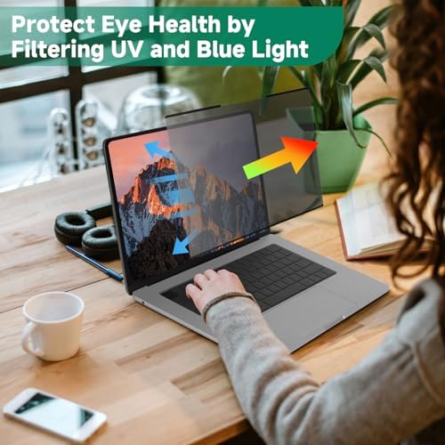 Nano-Suction Laptop Privacy Screen 14 Inch 16:10, Removable Screen Privacy Shield for Laptop, Anti Glare, Anti Bule Light, Screen Protector for Lenovo HP Dell Acer Asus Thinkpad - Image 5