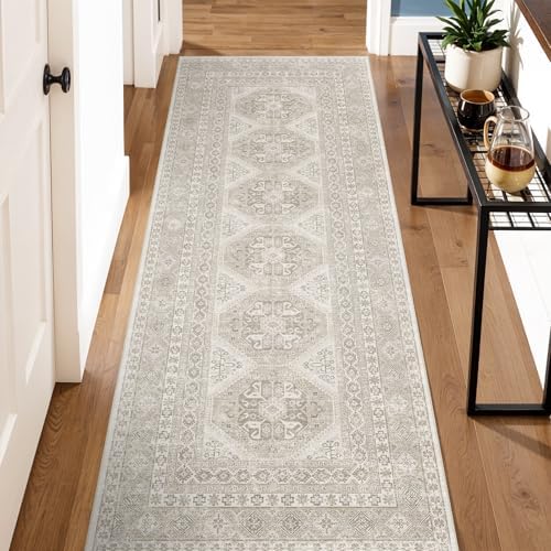 Ksrau 2x6 Runner Rug Washable Vintage: Non Slip Long Kitchen Runners Beige - Image 4
