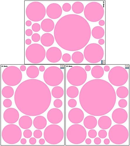Polka Dot Wall Stickers, Wall Decor Stickers, Wall Dots, Vinyl Circle Room Dot Decals (Pink) - Image 7