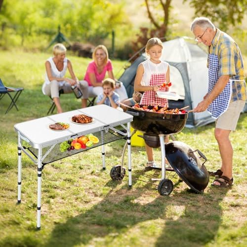 3ft Folding Camping Table with 3 Adjustable Height Max 27.3 Inch - Image 2