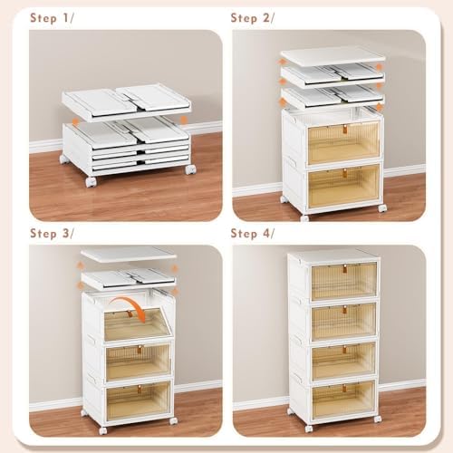 CTSNSLH 4 Tier Plastic Storage Bins with Lid 32QT - Stackable Storage Bins - Image 3