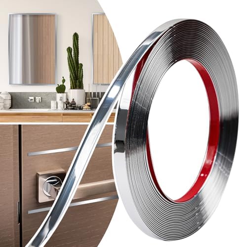 0.39in x 40Ft Peel and Stick Wall Molding Trim Silver by JSIWOTH