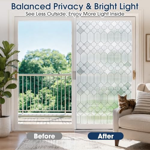 Reeded Glass Privacy Window Film Static Cling for Home - Image 3