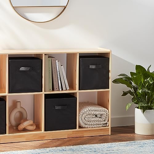 Amazon Basics Collapsible Fabric Storage Cube Bins Organizer with Handles, Organization Containers, Multifunctional, 13" x 13" x 13", Black, 6-Pack - Image 6