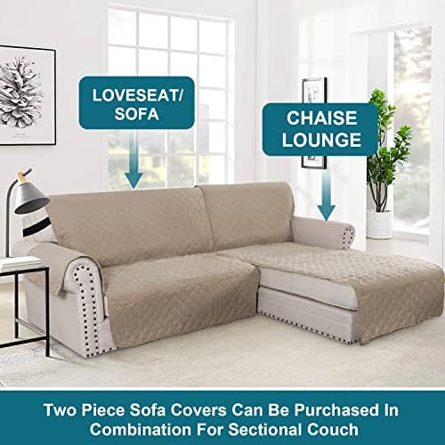 Turquoize 100% Waterproof Sofa Covers Chaise Lounge L Shape Sofa Protector - Image 5