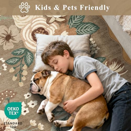DUKINO 2x10 Runner Rug for Hallway, Washable Kitchen Rugs, Light Taupe - Image 4