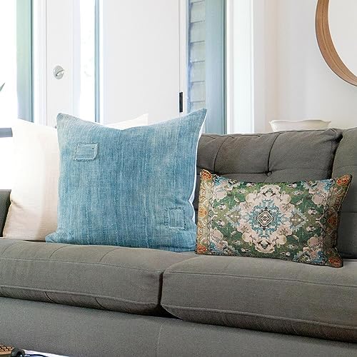 Snycler Boho Throw Pillow Covers 12x20 inch Set of 2 Boho Rug Carpet Double Sided Pattern Cotton Soft Pillow Case Cushion Cover Pillowcase for Couch Sofa Bed Decorative (Green) - Image 4