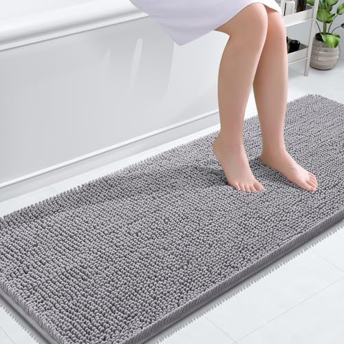 OLANLY Bathroom Runner Rugs 59x24, Extra Soft Absorbent Chenille Bath Rugs by OLANLY