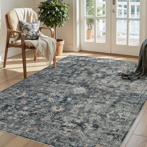 Rugxara Blue 3x5 Rug for Entryway Bedroom Washable Area Rugs Carpet by Rugxara