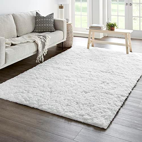 Ophanie 6x9 White Rugs for Living Room,Large Fluffy Shag Fuzzy Plush Soft Living Room Area Rugs,Floor Shaggy Carpets for Bedroom,Carpet for Kids Boys Girls Dorm Decor with Over 99 pcs Pile fibers - Image 5