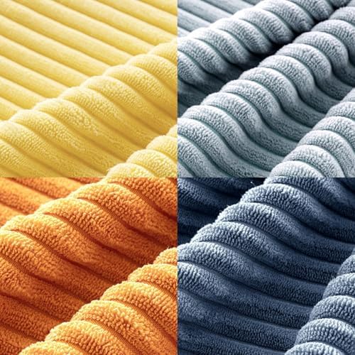 MIULEE Soft Corduroy Decorative Throw Pillow Covers Blue-Orange 20x20 - Image 6