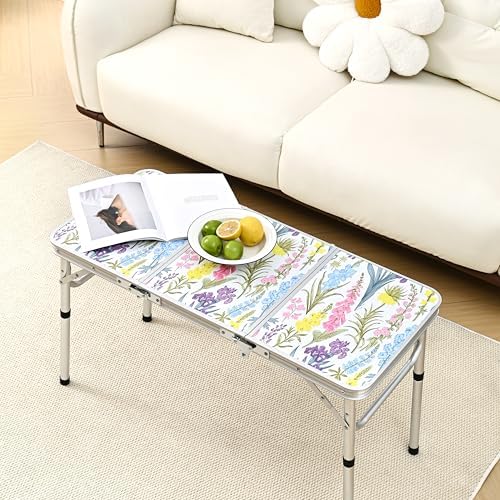 Yriuat Folding Camping Table 3ft Portable Picnic Table, Blooming Floral - Image 2