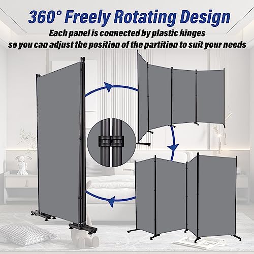 4 Panel Folding Room Divider,Indoor Privacy Screen Space Separator - Image 4