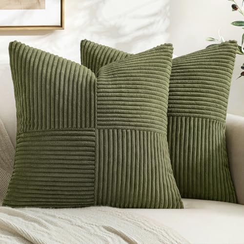 MIULEE Olive Green Decorative Throw Pillow Covers for Couch 18x18 Inch by MIULEE
