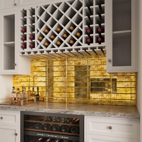 Lovdeco Peel & Stick Gold Antique Mirror Tile 3x12 Inch Beveled (20 Pcs) - Image 6