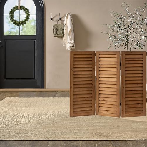 SOFE Short Privacy Screen, 2.6 Ft Shutters Folding Room Dividers 3 Panel - Image 2