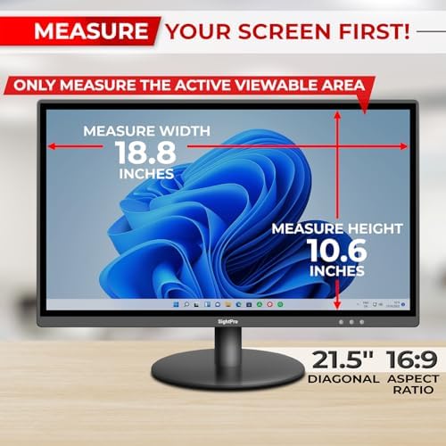 SightPro 21.5 Inch 16:9 Computer Privacy Screen Filter for Monitor - Privacy Shield and Anti-Glare Protector - Image 2