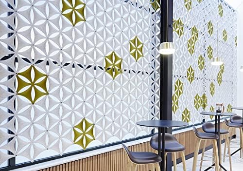 Felt Fiber Surface High Density Polyester Fiber Board 3D Flower Venus 14"x12" Hanging Room Divider Panel Cut Room Partition Home Decoratio(12 Pcs)(Neon Green) - Image 3