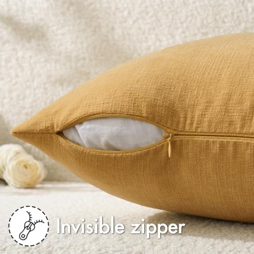 MIULEE Apricot Brown Chenille Couch Lumbar Throw Pillow Covers, 12x20 - Image 6