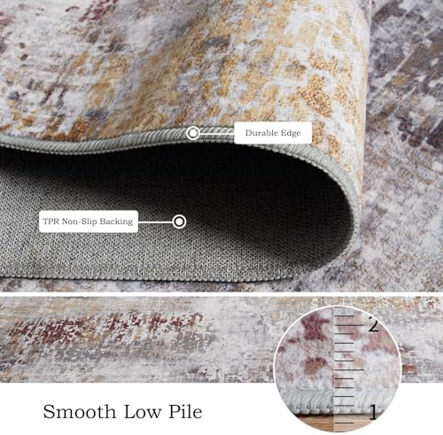 Toneed Washable 9x12 Area Rug with Non-Slip Backing for Living Room - Image 6
