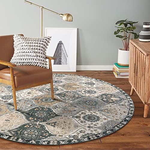Lahome Moroccan Washable Round Rug 5ft, Soft Circle Rug for Dining Room - Image 6