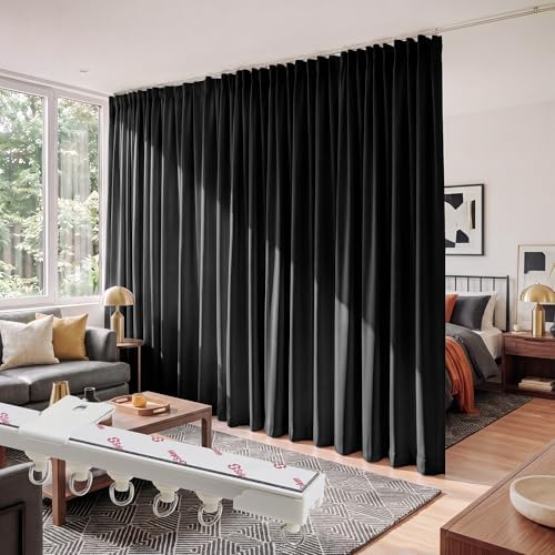 RYB HOME Room Divider Curtain with Straight Ceiling Track for Bedroom by RYBHOME