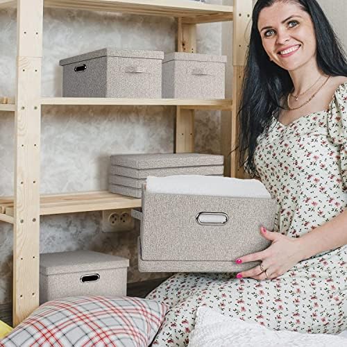 Storage Bins with Lids Fabric Closet Organizers Cubes Office Organization - Image 6