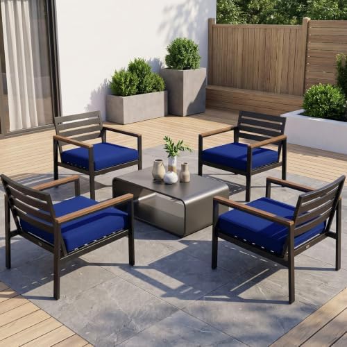 4Pcs Patio Cushion Covers Stretch Outdoor Furniture Protector Slipcovers - Image 2