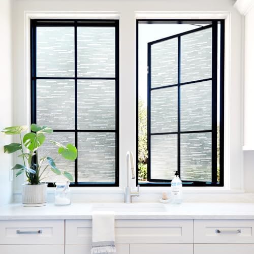 LUTE Window Privacy Film, Frosted Glass Window Film, Linear Frosted - Image 2
