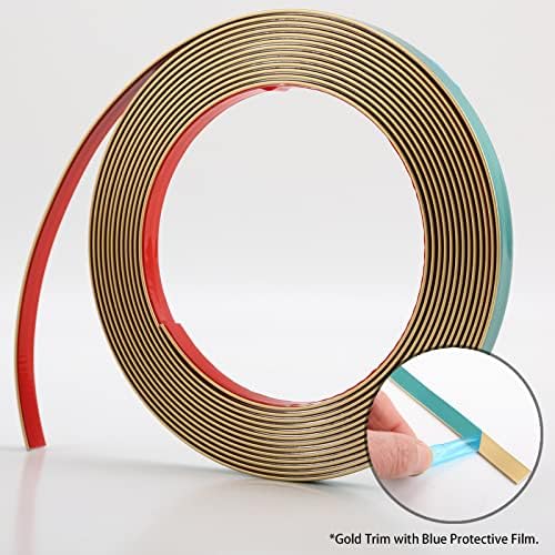 Trimold Matte Gold Molding Trim Peel and Stick, Flexible Mirror Border Design, Wall Ceiling Floor Cabinet Tile Edge Moulding, 5m x 1cm - Image 4