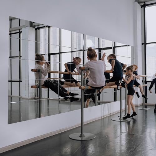 Ruomeng Home Gym Mirrors 14" x 12" x 16Pcs Wall Mounted Mirror Glass Frameless Full Length Mirror Tiles for Home Gym, Bedroom, Door & Bathroom - Image 4