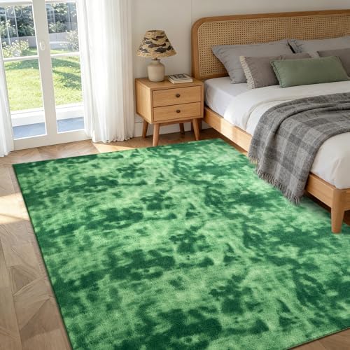 4x6 Tie-dye Green Area Rug Non-Slip Washable Soft for Bedroom Living Room - Image 2